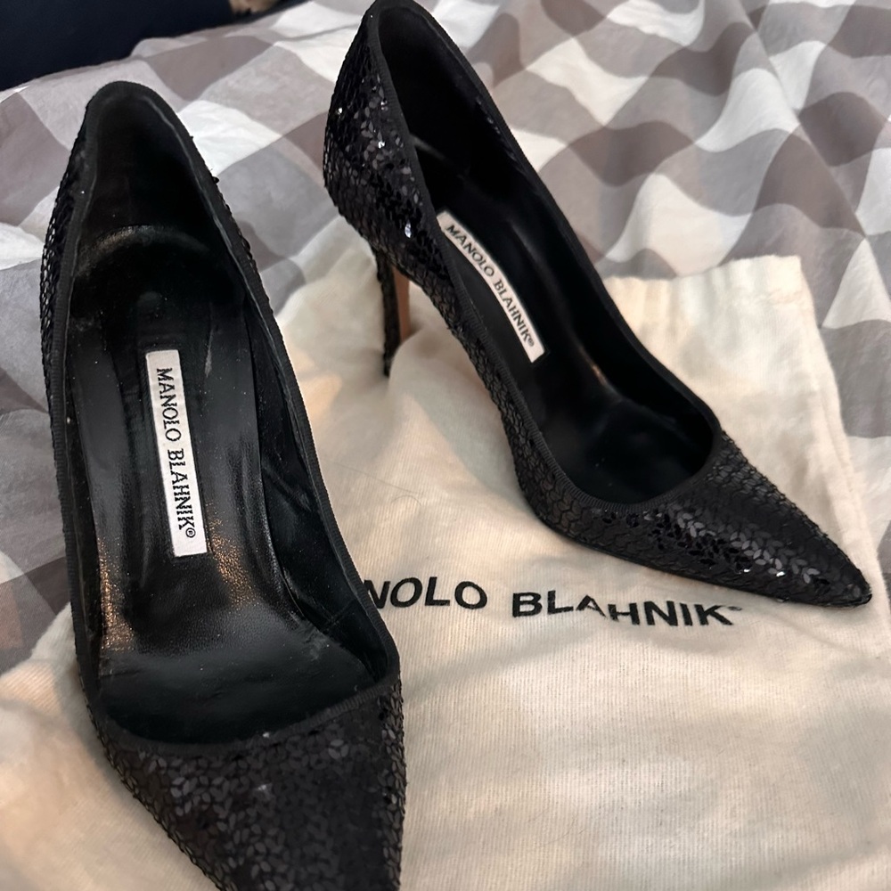 Black sequin manolo blahnik